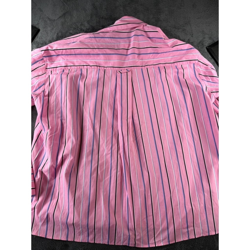 NWT Zara Womens XL Pink Striped Button Down Long Sleeve Layering Shirt - Picture 9 of 11